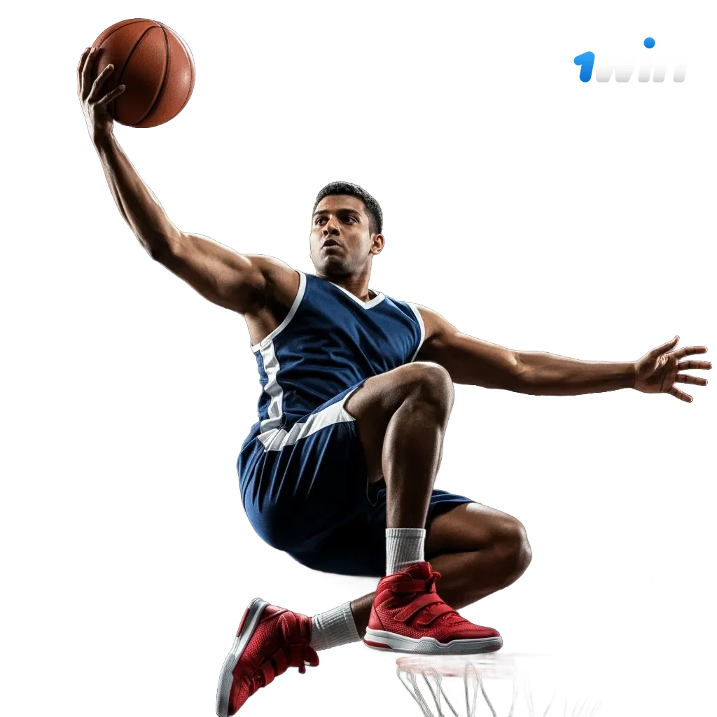 1win basketball betting in India with live odds, moneyline, totals, props, cash out, and welcome bonus banner