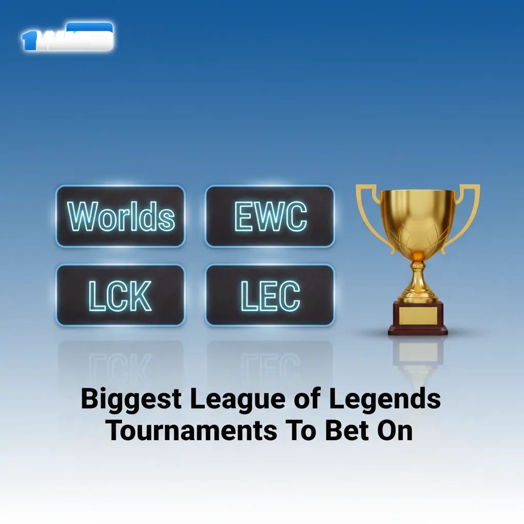 Top League of Legends tournaments to bet on: Worlds, MSI, EWC, LCK, LPL, LEC.
