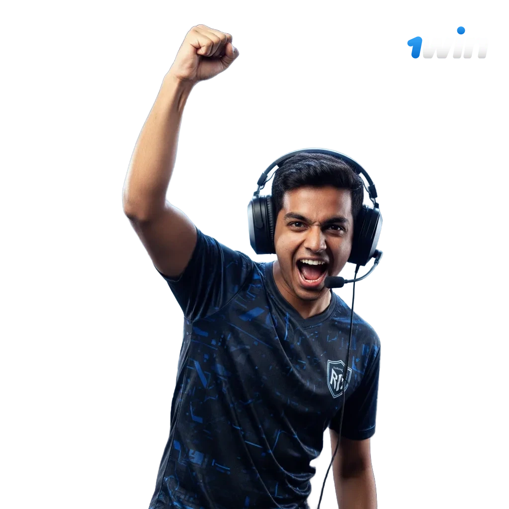 1win Esports Betting India promo showing mobile app, high odds, live updates, and 500% bonus up to ₹75,000.