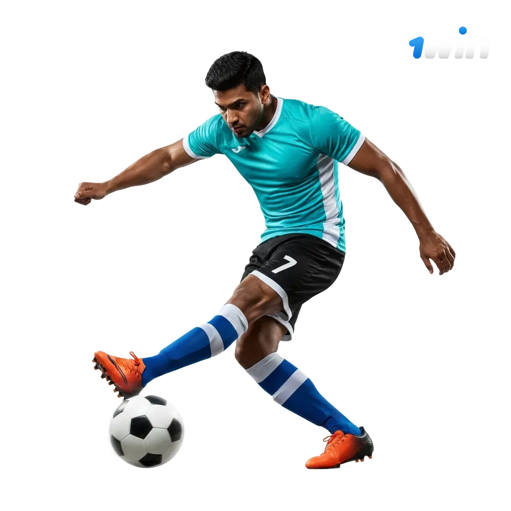 1win football betting app in India showing live odds, pre-match markets, cash out, and ₹75,000 welcome bonus banner.