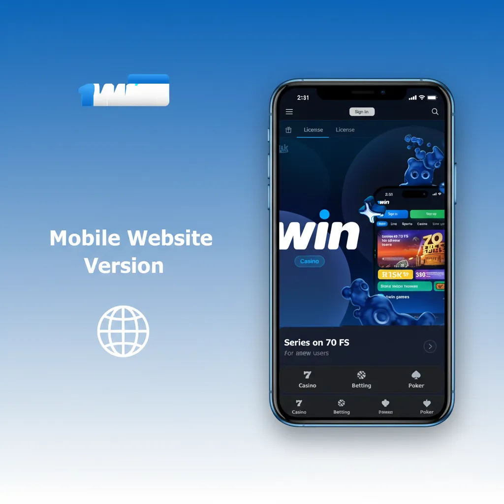 1win mobile site on phone and tablet with sports, casino, live betting, and account management in the browser