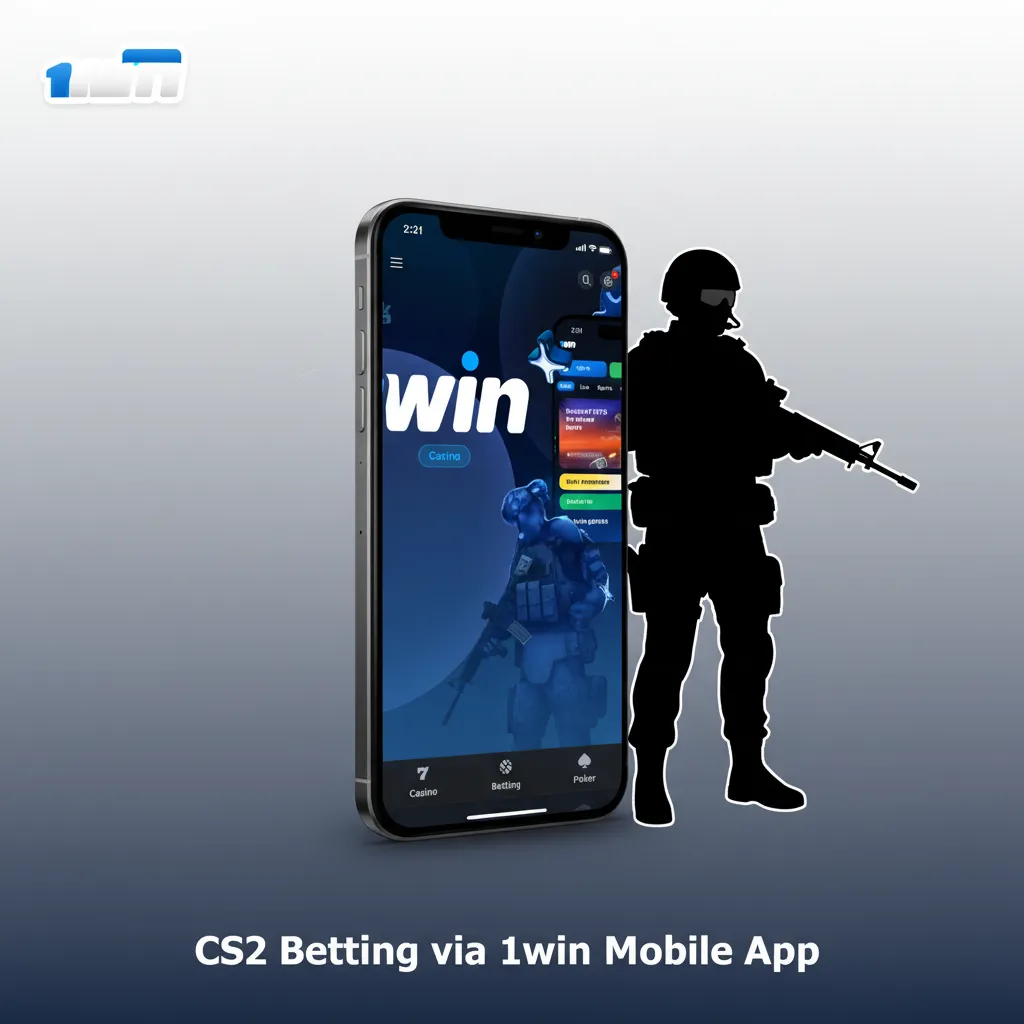 Smartphone showing 1win CS2 esports betting screen with live odds, INR balance, and match updates.