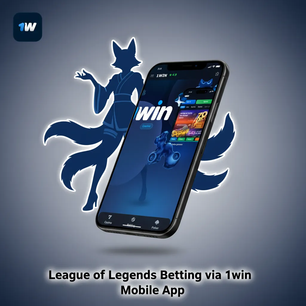 Smartphone with 1win app showing League of Legends live odds, fast markets, and INR deposits via UPI in India