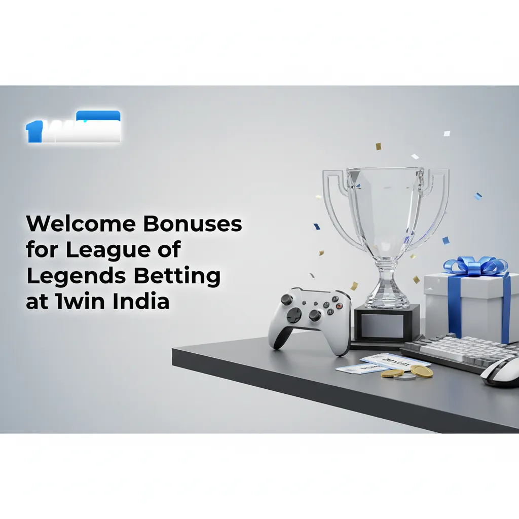 1win India banner: 500% welcome bonus up to ₹75,000 for LoL betting, with steps to sign up and deposit via UPI.