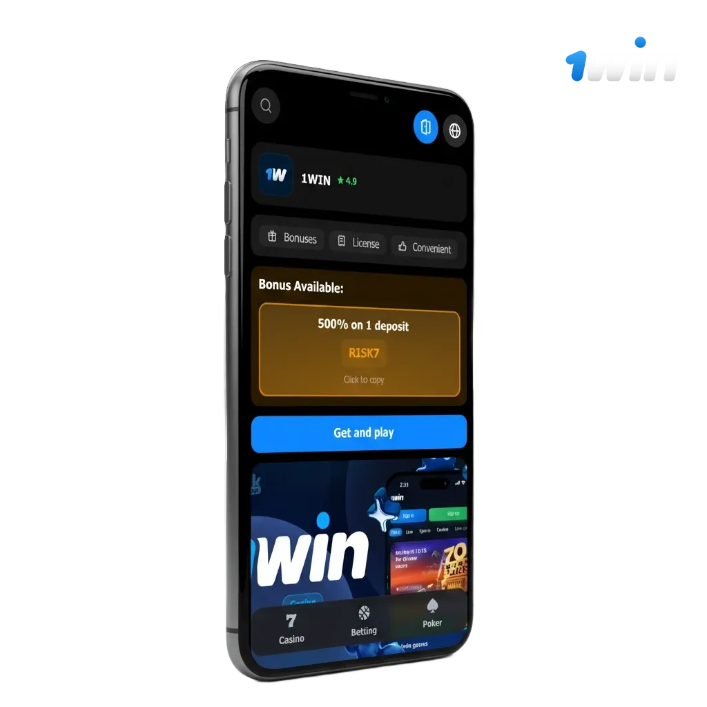 1win iOS app for India: fast betting and real-money casino, 500% bonus up to ₹75,000 (18+).