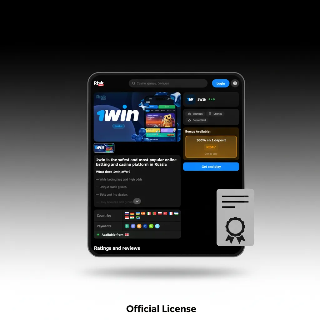 Official 1win license certificate: Curacao eGaming via Antillephone N.V., active since 2018.