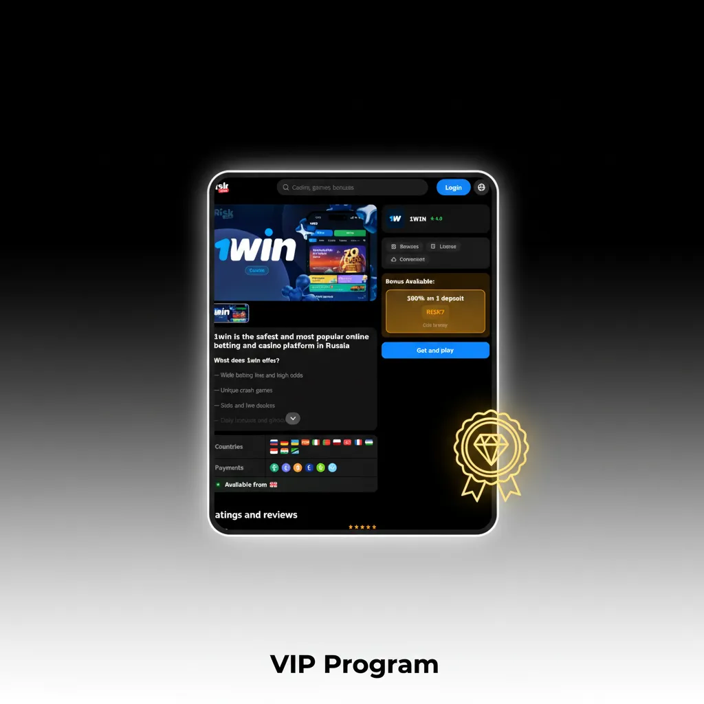 VIP Program banner showing tiered loyalty levels with higher cashback, tailored offers, faster payouts, and priority support.