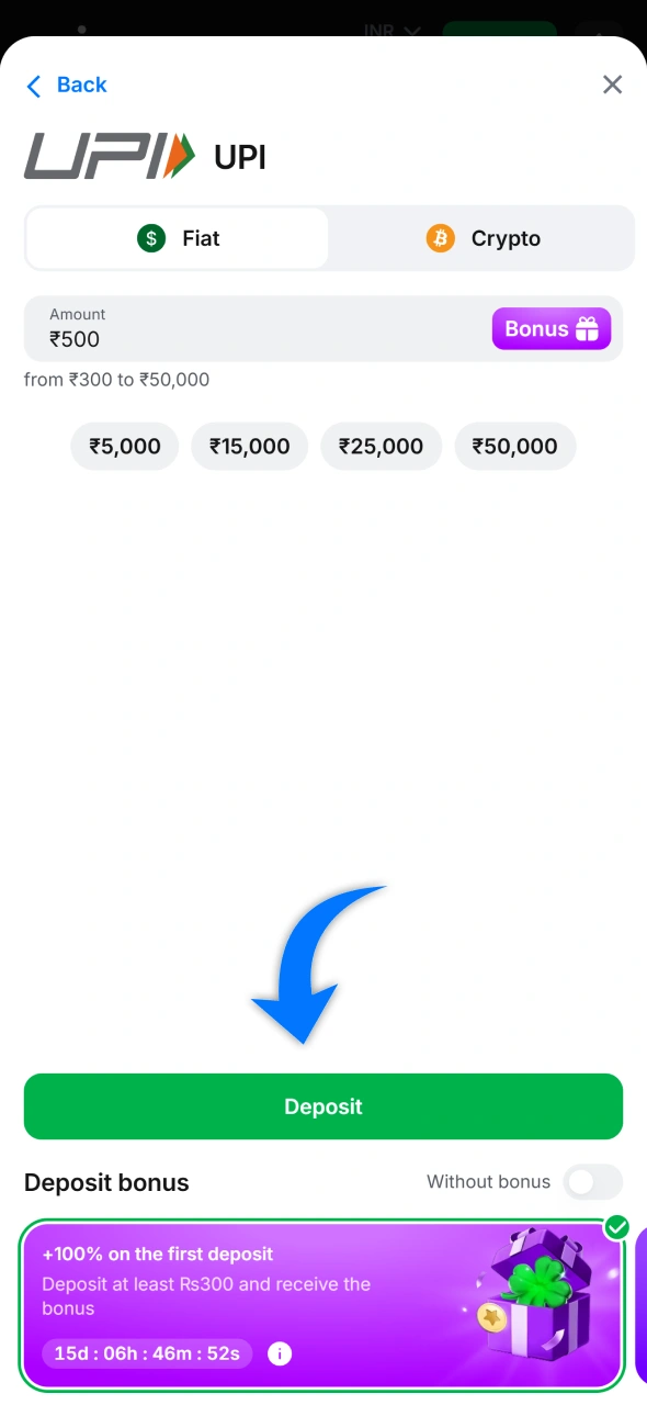 Deposit some funds for your Aviator play at 1win.