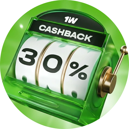 Get 30% of your playings back with 1win casino cashback.