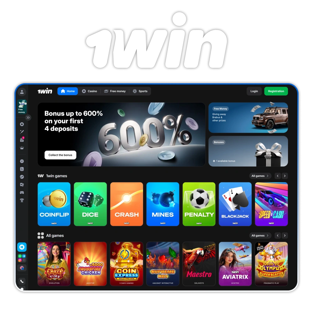 Enjoy sports and casino games with 1win India.