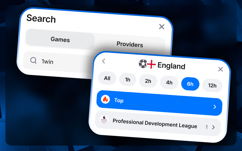 Use advanced filters to quickly sort cricket matches by time and region or search for specific providers in the 1win Android application.