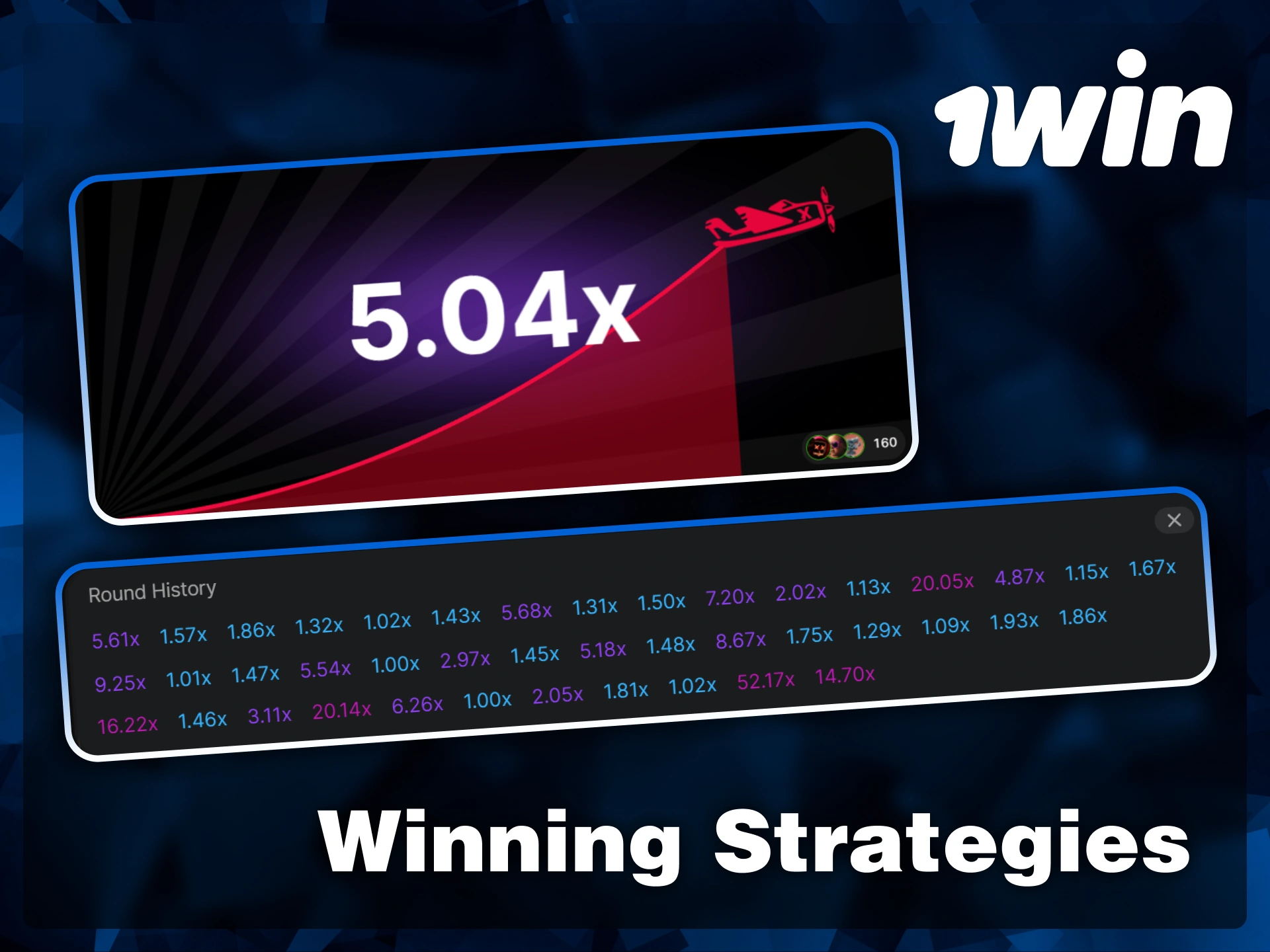Analyze the comprehensive round history and multiplier trends to develop your winning strategy for Aviator at 1win.
