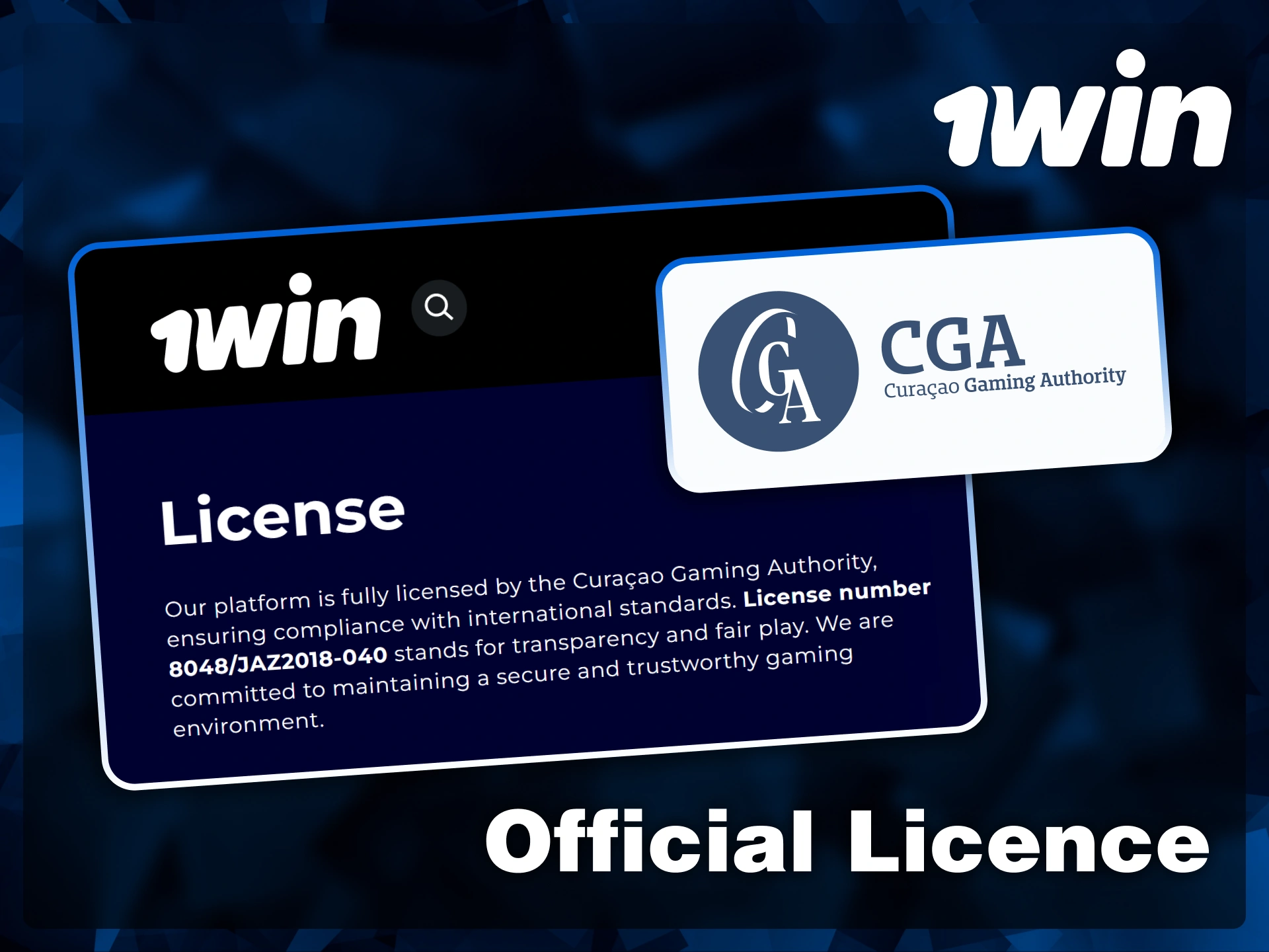 Play with confidence at 1win, a platform fully licensed by the Curaçao Gaming Authority (CGA) ensuring international safety standards.