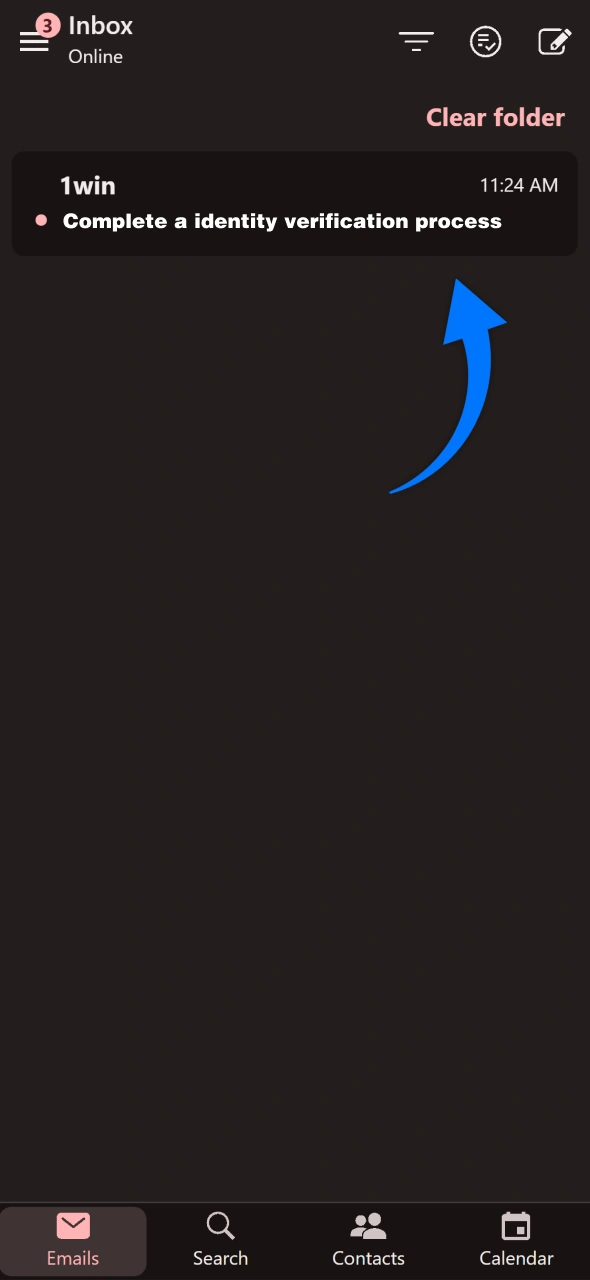 Receive an email confirmation from the 1win support team acknowledging your request to delete your account.