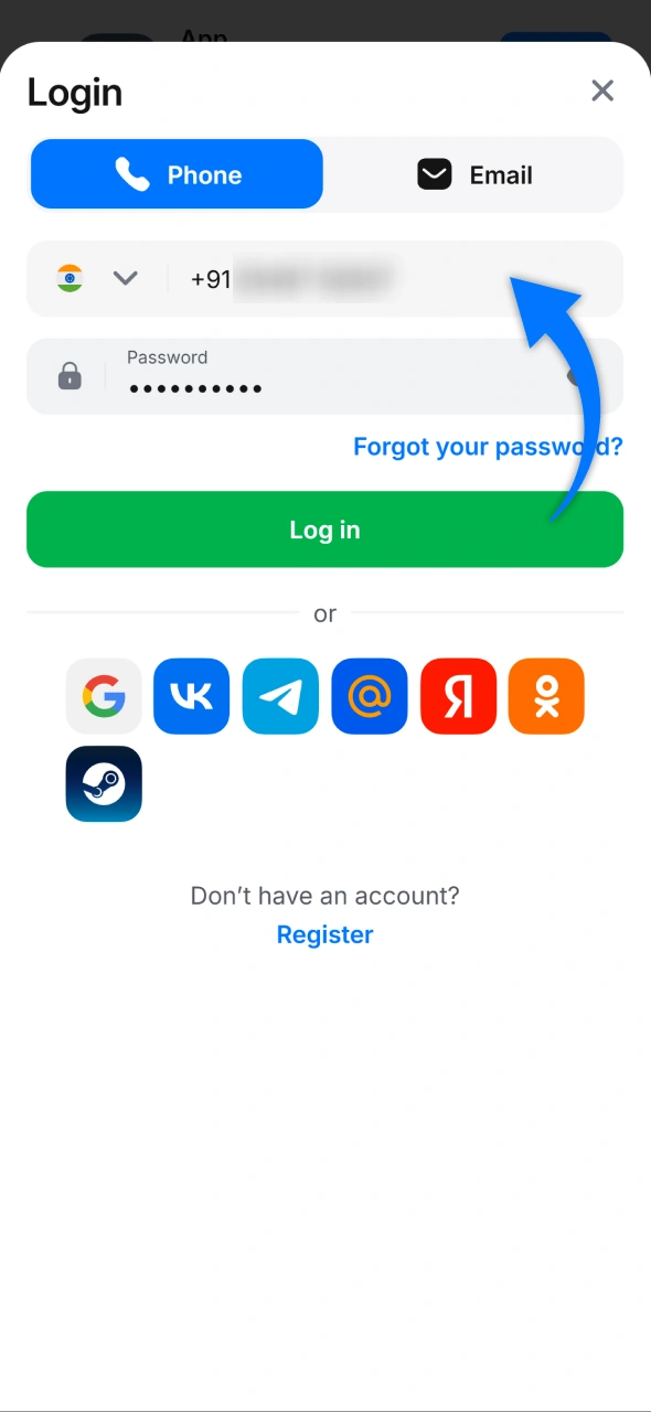 Enter your registered phone number or email and password into the 1win login form to access the platform.