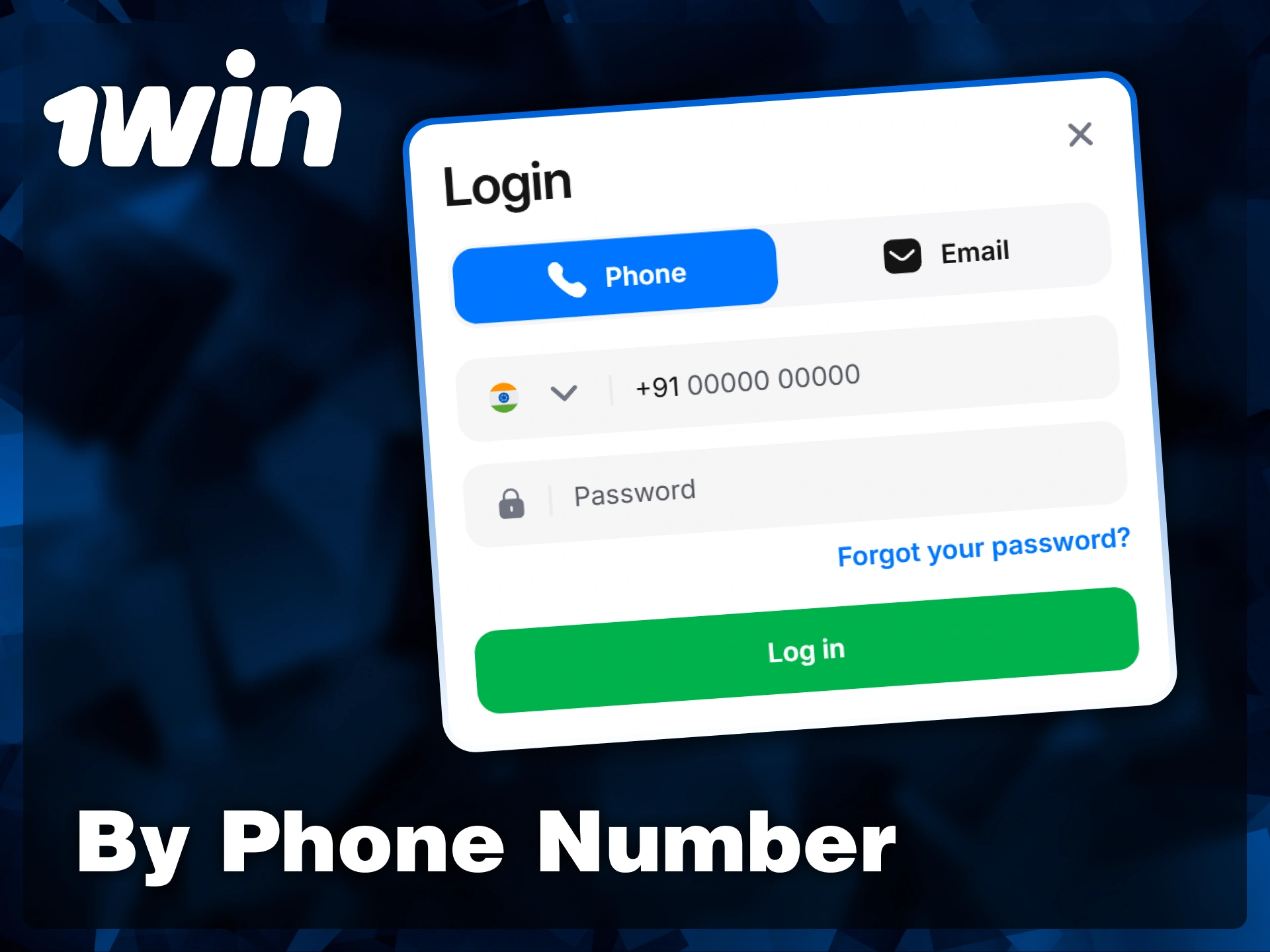 Create your account quickly by entering your mobile number and a secure password on the 1win login page.